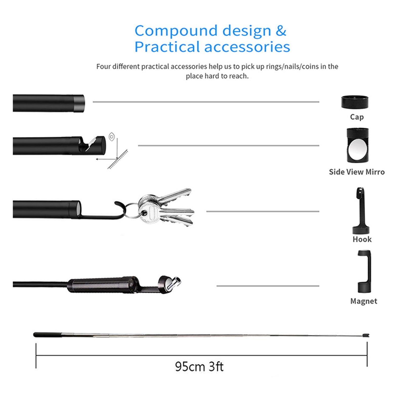 2.0 MP 1080P HD 5.5mm WiFi Borescope IP67 Waterproof Semi-rigid Cable Snake Camera With LED Lights , User-Friendly Borescopes