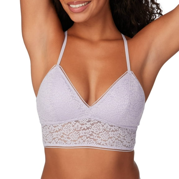 Maidenform womens Pure Comfort Stretch Lace Longline Wireless Bralette Dm201c Bra, Urban Lilac, XX-Large US