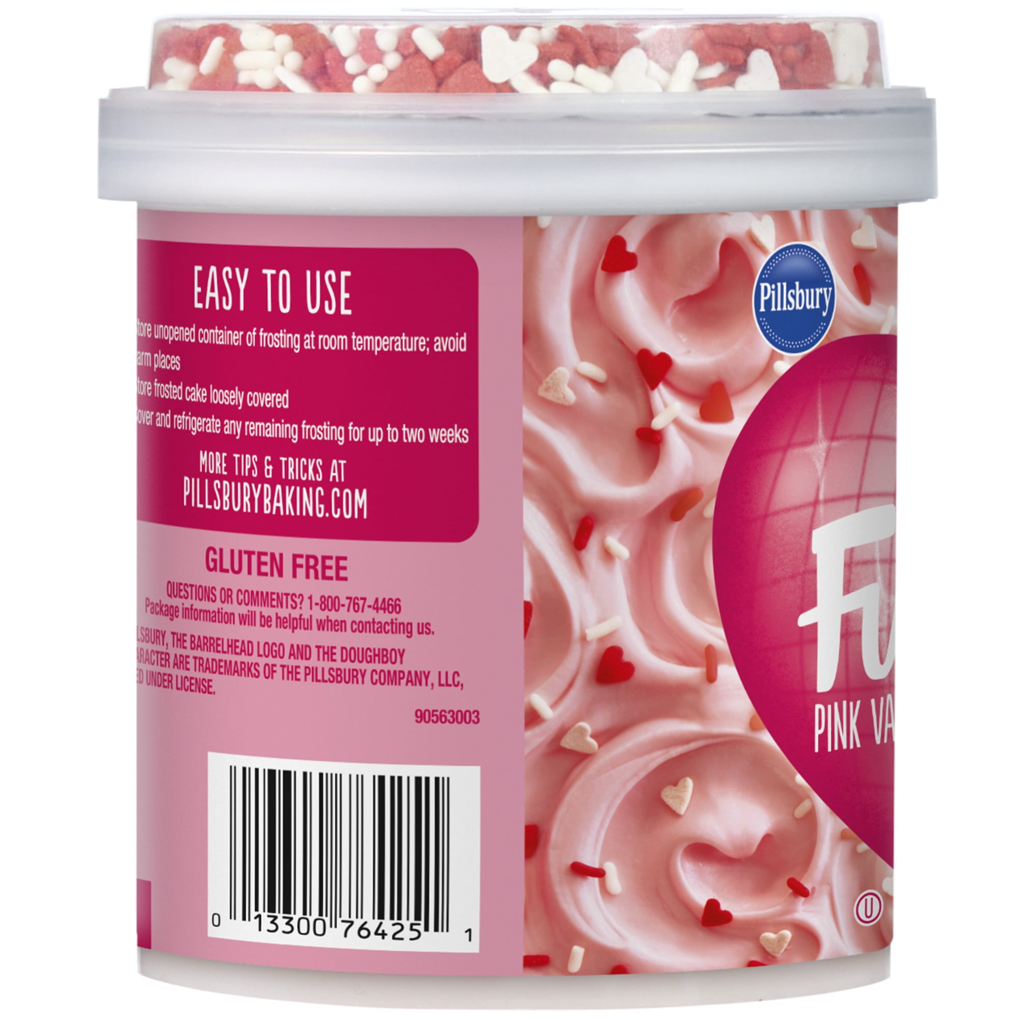 Pillsbury Funfetti Valentine's Day Vanilla Frosting, 15.6 oz Tub