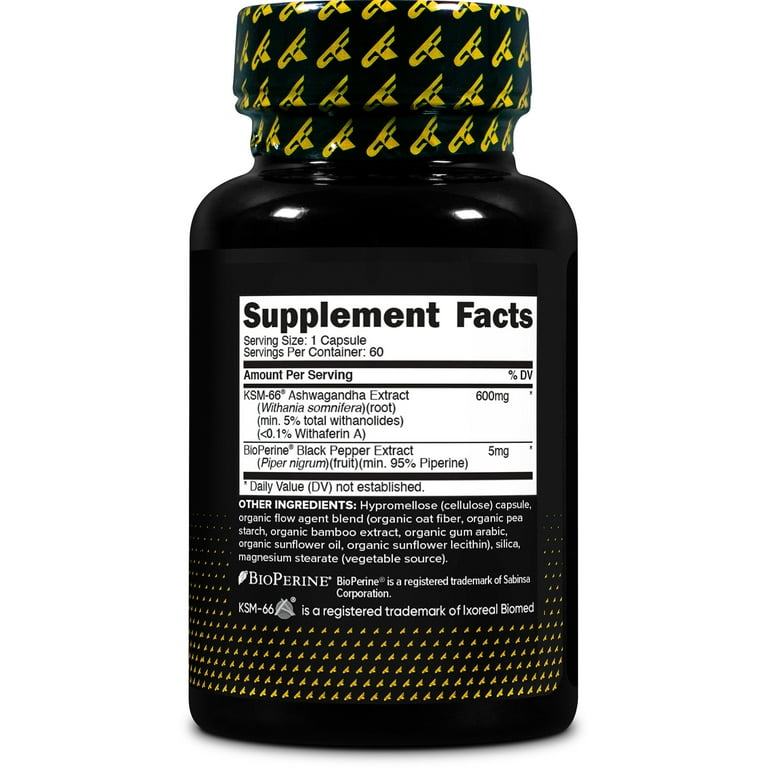 PrimaForce KSM-66 Ashwagandha Root Extract (600mg) 60 Veggie