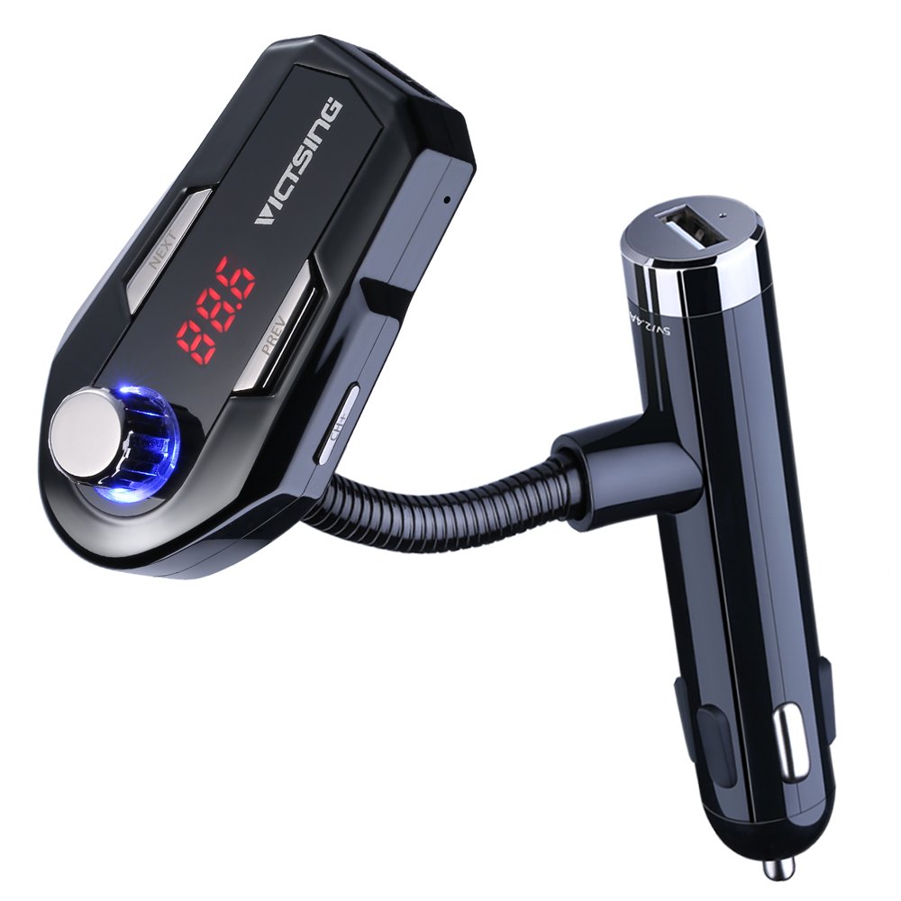 VicTsing Universal Bluetooth Wireless FM Transmitter & Car Charger with