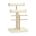 thumbnail image 2 of 3 Tier Bracelet Holder Display - Detachable T Bar Beige Velvet Bracelet Holder, Jewelry Holder Organizer for Bracelet, Necklace, Earrings, Rings, 2 of 7
