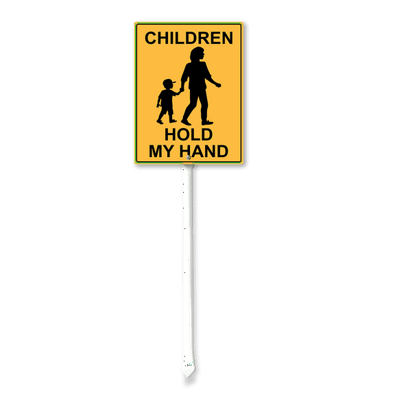 Eveokoki Slow Down Children And Dogs Safety Signs for Street with Stakes, 8"x12" Aluminum Caution Kids Playing Traffic Crossing Sign