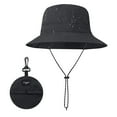 thumbnail image 2 of Baberdicy Fisherman Hat, Men's Quick Dry Hat, Foldable Outdoor Cycling Sun Hat, Waterproof Bucket Hat for Men, Travel, Fishing, Packable & Functional, Gift for Dad ( Black), 2 of 8