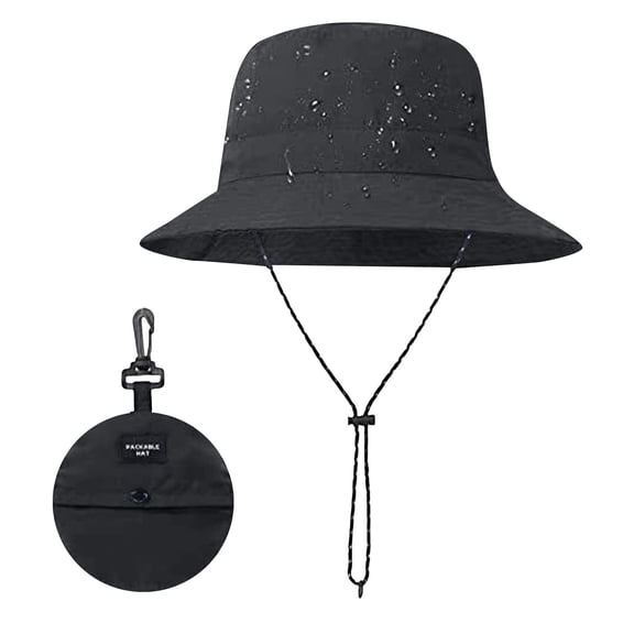TRUBKH Bucket Hat for Men Wide Brim Sun Hat Summer Travel Hat Hiking Hats Fishing Hat Rain Hats for Women Lightweight Hiking Hat Safari Hats Packable Hats Sun Hat Hats for Women Black One Size