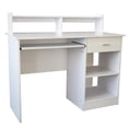 thumbnail image 4 of Computer Desk with Keyboard Tray, Wooden Storage Desk with Drawer and Storage Shelves,  Laptop Studying Writing Desk with Bookshelf for Home, Office, Bedroom, Small Space, 4 of 8