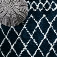 thumbnail image 6 of SAFAVIEH Berber Feride Geometric Shag Area Rug, Navy/Ivory, 4' x 6', 6 of 11