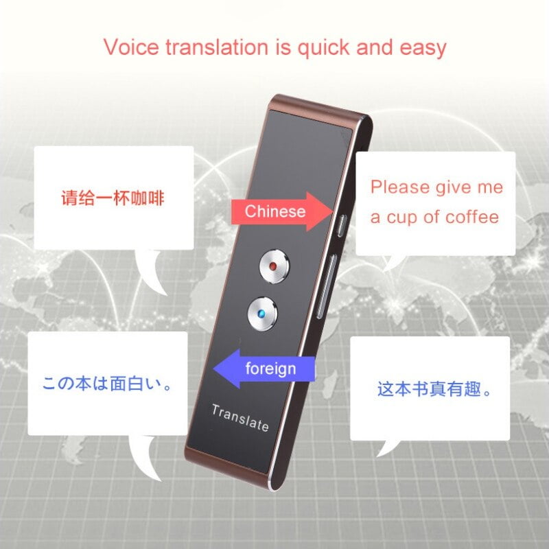 Baiwka Intelligent Voice Translator T8 Real Time Two-Way Smart Language Translator Device Portable Translation Gadget Support Up To More Than 30 Languages For Learning Travel Meetin