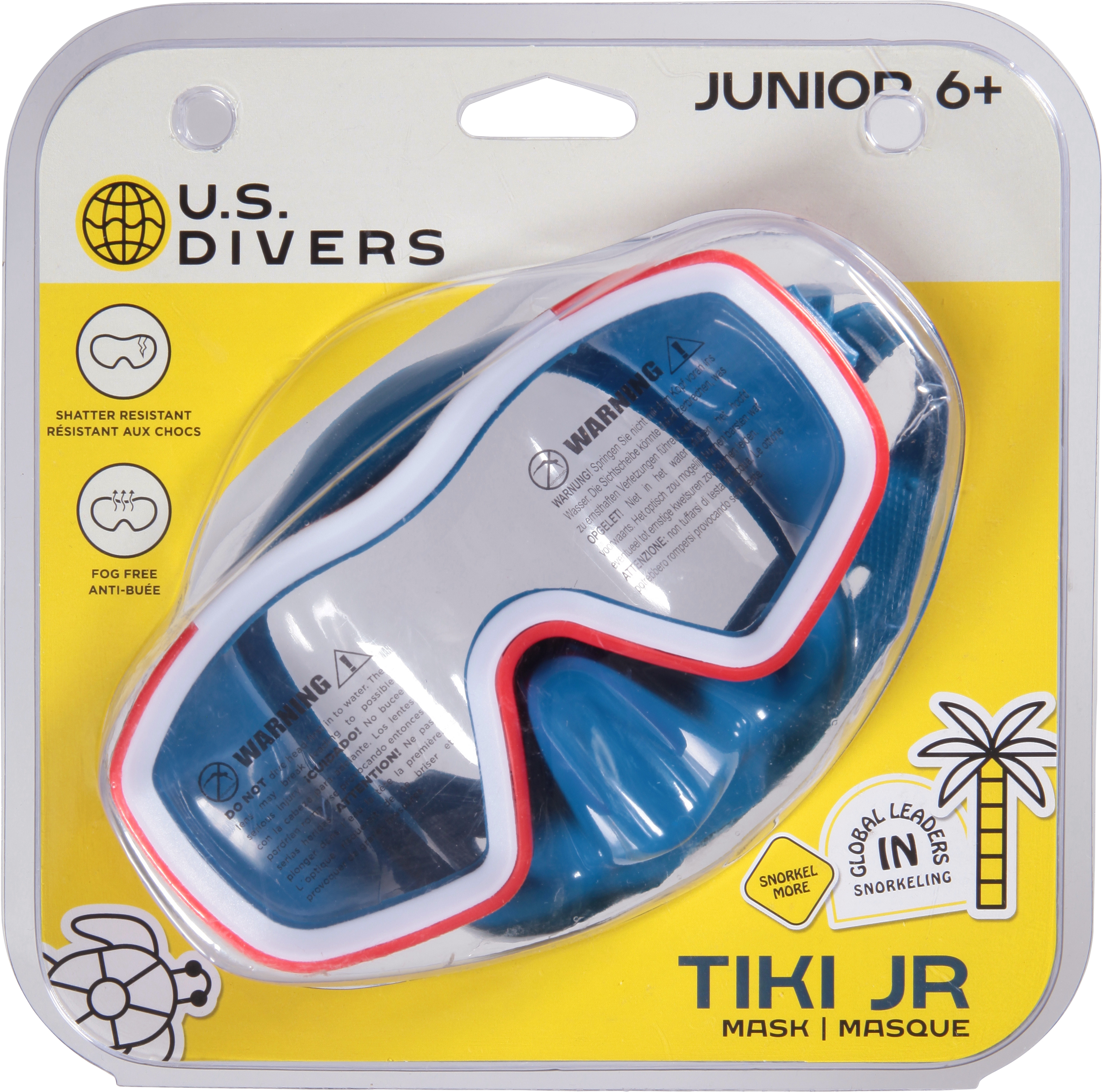 U.S. Divers Tiki DX Junior/Kids (Ages 6+) Snorkel Mask 2Window Mask