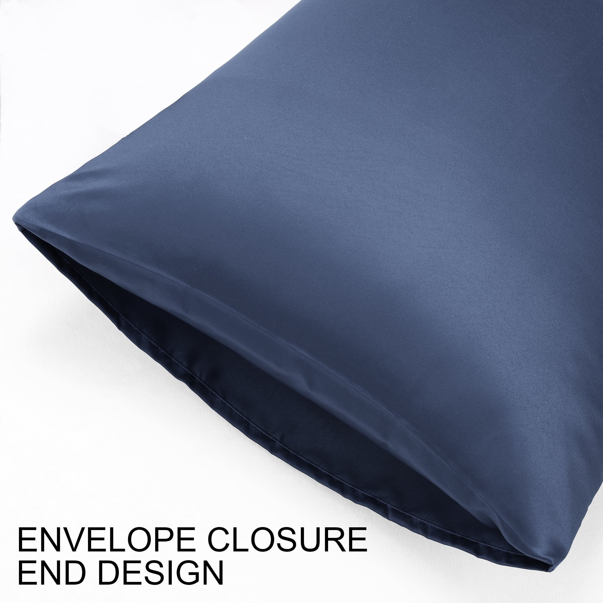 Unique Bargains 4 Pack Satin Pillowcases for Hair and Skin, Navy Standard