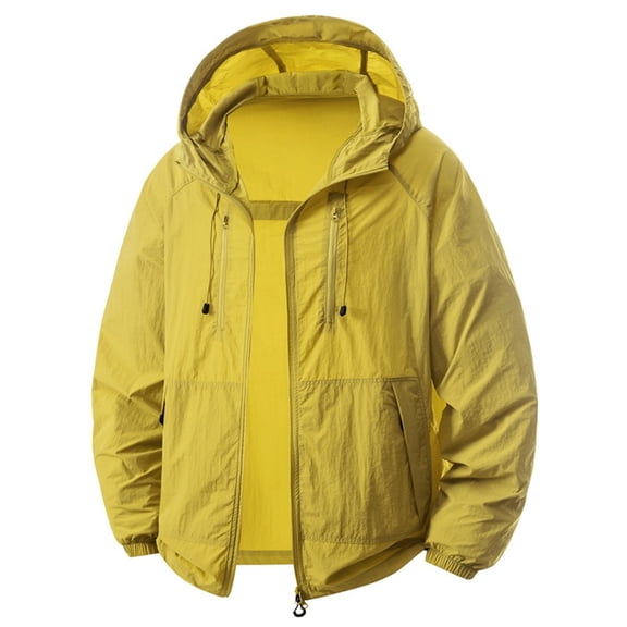 BRGZLK Long Sleeve Hooded Sun Protection Shirt For Men Zip Pocket Lightweight Breathable Quick Dry For Summer Outdoor Casual Sports Hiking Fishing Beach