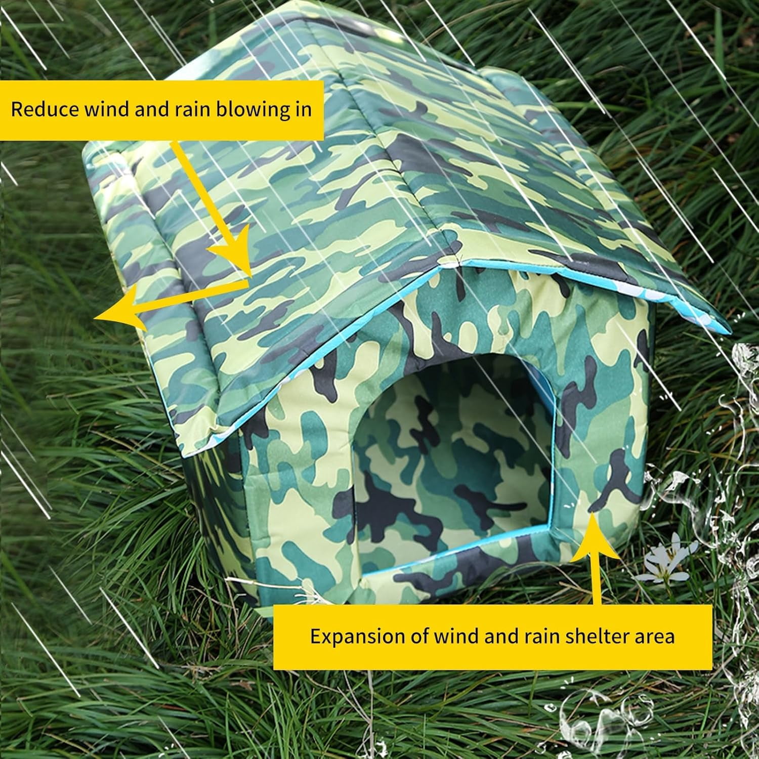 Outdoor Pet House, Waterproof Dog Cat Bed House for Dogs, Cats, Rabbits(Coffee,Medium)