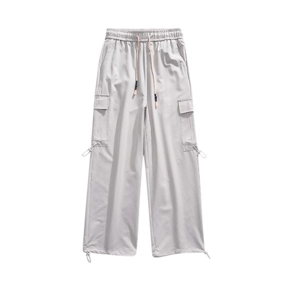 Blmnix Carpenter Pants Pants Men Baggy Hiking Pants Low Waisted Cargo Pant Wide-Leg Long Gray Casual Pants for Men,XL