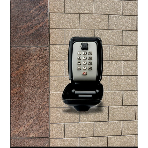 Caja de bloqueo de llaves, caja de almacenamiento de llaves montada en la pared con combinación de teclado de 12 dígitos, código reiniciable, gran capacidad, caja de bloqueo de seguridad impermeable