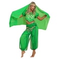 thumbnail image 3 of Doomiva Women Indian Dance Costume 4Pcs Belly Dance Outfits Halloween Carnival Performance Sets Green One Size, 3 of 7