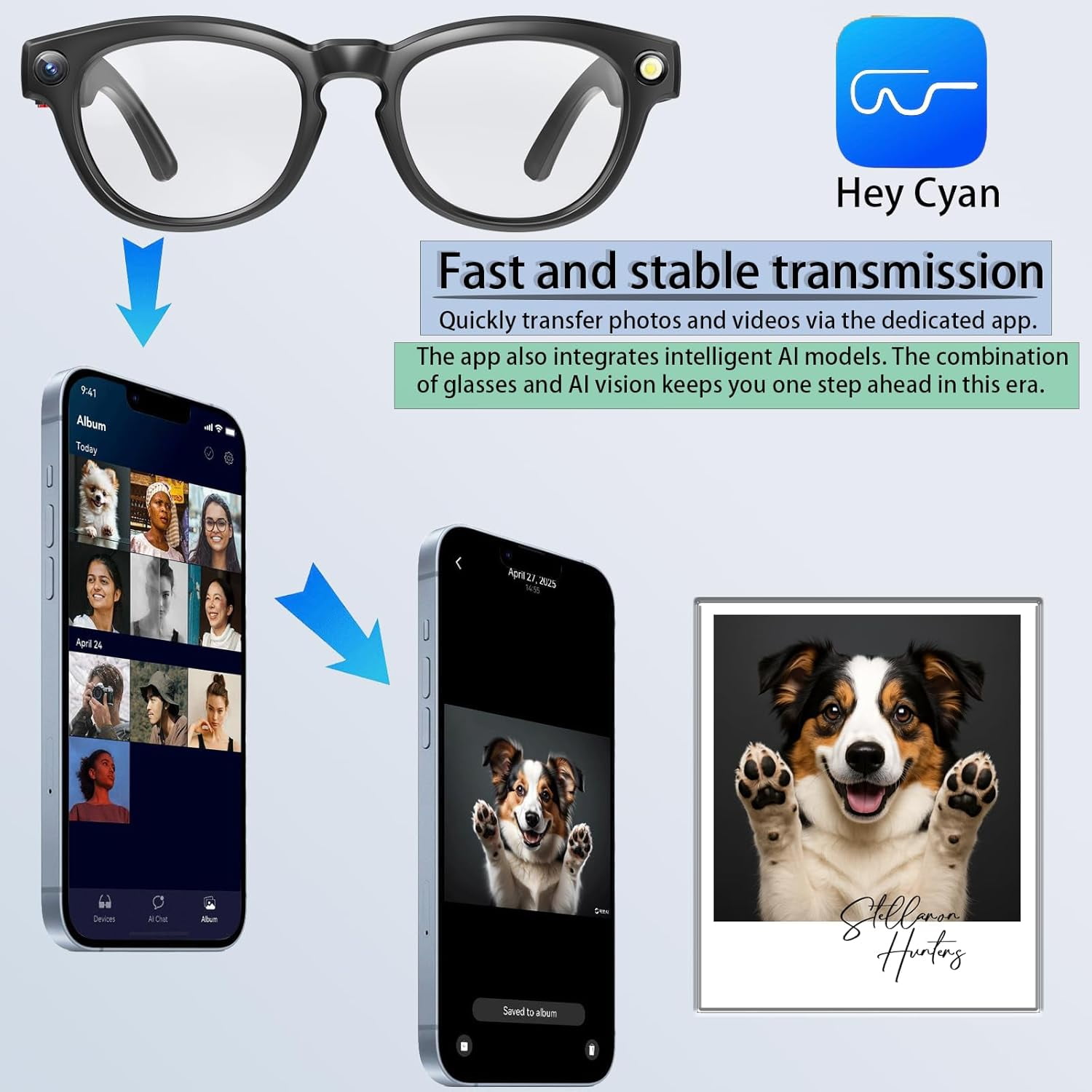 AI Smart Glasses with 1080P Camera, Bluetooth Sunglasses for Men, Video Recording, Real-Time Translation, Music & Calls