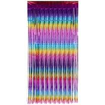 LAMIRO Curtains Fringe Backdrop Colorful Foil Fringe Curtain Party Streamers Door Streamers Birthday Backdrop
