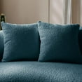 thumbnail image 5 of WILLIAMSPACE 101.4" Curved Sofa Cloud Couch, 5 Seat Comfy Teddy Fleece Boucle Fabric Deep Seat Leisure Sofa, Modern Half Moon Upholstered Couch with 4 Throw Pillows for Living Room, Blue, 5 of 7