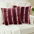 thumbnail image 2 of Home Soft Things Amanda Stripe fauxfur Throw Pillow Covers Set of 2, NO INSERT Persian Red, 2 of 7