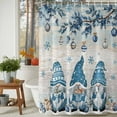 thumbnail image 3 of Christmas Gnomes Shower Curtains for Bathroom, Xmas Cute Gnomes Branch Balls Winter Snowflakes Wood Stripes Waterproof Fabric Shower Curtain for Bathroom Bathtub Decoration, Machine Washable, 36"x72", 3 of 9