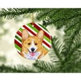 thumbnail image 2 of Corgi Candy Cane Holiday Christmas Ceramic Ornament SS4555, 2 of 3
