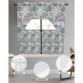 thumbnail image 2 of Blue Pink Spring Floral Swag Kitchen Curtains Sets for Windows 24 Inch Length, Vintage Summer Botanical Short Window Curtain Panels Swags Valances and Tiers 3 Piece Set for Cafe/Dining Room, 2 of 5