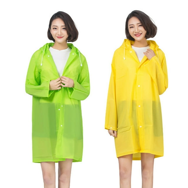 Meileang Imperméable Extérieur Couleur Vive Ponchos à Capuche Respirants Réutilisables Femmes Hommes Cape de Pluie Imperméable EVA Vêtements de Pluie Randonnée Cyclisme Accessoires
