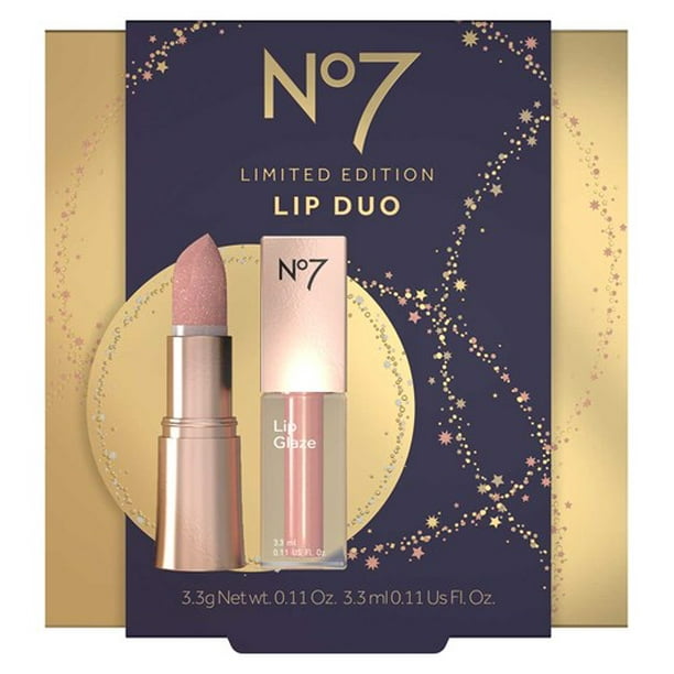 No7 Limited Edition Lip Duo Gift Set Lipstick and Lip Glaze 2 Pieces