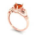 thumbnail image 2 of Claddagh Engagement Ring for Women - 1.06ct Simulated Red Diamond in 14K Rose Gold Promise Ring, 2 of 5