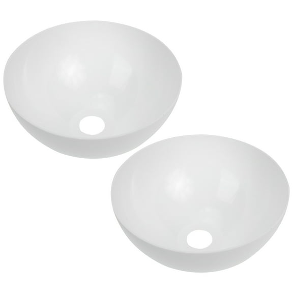 Omeite Mushroom lampshade bowl-shaped flat lampshade table lamp shade LED lampshade 2pcs (mushroom white center hole 42mm)