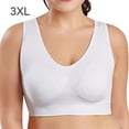 thumbnail image 1 of Sujetador sin costuras Wireless Hacer subir Lingerie Plus Size Yoga Sport Underwear, Blanco, 3XL Scienceny  AP002554-03, 1 of 6