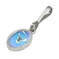 thumbnail image 2 of Dove Bird Flying In the Sky Antiqued Oval Charm Clothes Purse Suitcase Backpack Zipper Pull Aid, 2 of 3