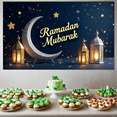 thumbnail image 6 of Elegant Ramadan Mubarak Lanterns and Crescent Stars Festive Banner Ramadan Decor Event Photo Booth Backdrop Celebration Eid Party Supplies, 6 of 8