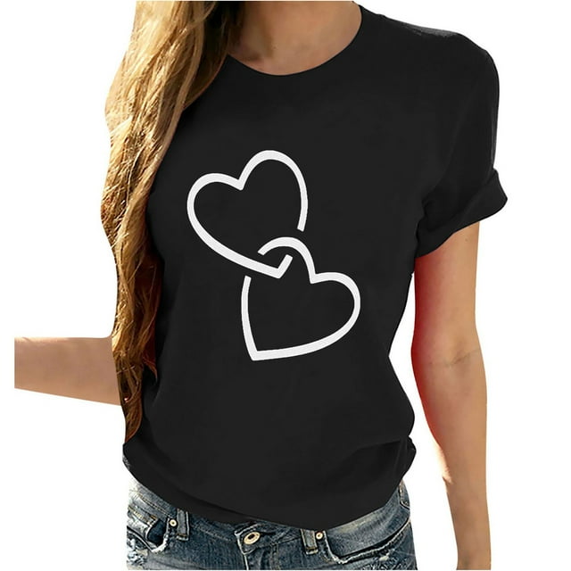 Hauts d'Été pour Femmes 2023 Tendance Basiques pour le Travail au Bureau Blouse Col Rond Manches Courtes T-Shirts Quotidiens Tuniques Cadeaux pour Femmes