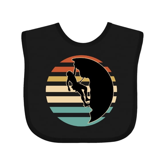 Inktastic Rock Climbing Mountain Climber Silhouette Boys or Girls Baby Bib