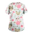 thumbnail image 3 of BDPORKAS Print Scrub Tops Women Cute Animal Print Stretchy Breathable Short Sleeve V Neck Blouse Tee Top Nurse Uniforms for Women 2024 Medical Uniforms & Scrubs Workwear, 3 of 3