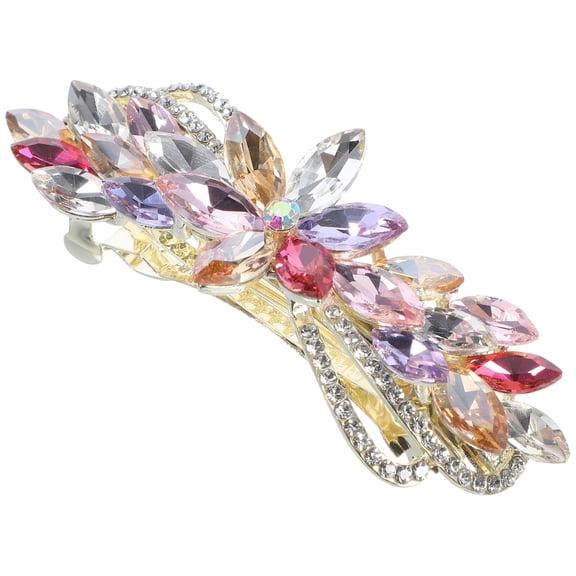 UPGRATOR Rhinestone Hair Clip for Women and Girls, Multi-Color Zinc Alloy, Stylish Hair Holder for Birthdays and Weddings