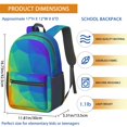 thumbnail image 3 of 17 Inch Lightweight Backpack,PVC Waterproof Oxford Fabric, Ergonomically Designed, with Large Capacity, Vibrant Rainbow Print, 3 of 5