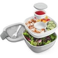 thumbnail image 2 of RRFDWQ-Bentgo Salad Container - 54 oz Bowl with 4-Compartment Toppings Tray, Leak-Proof Dressing Container, Reusable Fork, BPA-Free Lunch Box for Meal Prep & Food Storage; Removable Bento Tray (), 2 of 3