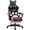 Black, variant on Cat Ears Gaming Chair, PU Leather Ergonomic Reclining Office Chair with Footrest, 310lb Capacity 6-Position Recline, 360° Swivel Thick Cushion for Gamers – Pink
