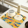 thumbnail image 2 of Yayeee Dish Drying Mat for Kitchen Counter 18" x 24" Microfiber Super Absorbent Coffee Decorative Pad, Yellow Sardines Pattern, 2 of 9