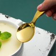 thumbnail image 4 of Dadamong Cucharas de mango corto, juego de 6 mini cucharas de sal de acero inoxidable para condimentos, postre, té, café, pastel, cuchara para agitar azúcar, cucharadita, 3,5 pulgadas (oro), 4 of 5