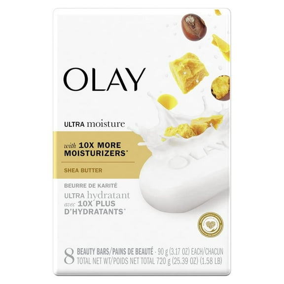 Olay Moisture Outlast Ultra Shea Butter Beauty Bar 90g, 8 Count