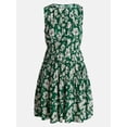 thumbnail image 6 of Time and Tru Women's Plus Size Smocked Sleeveless Mini Dress, Sizes 1X-4X, 6 of 6
