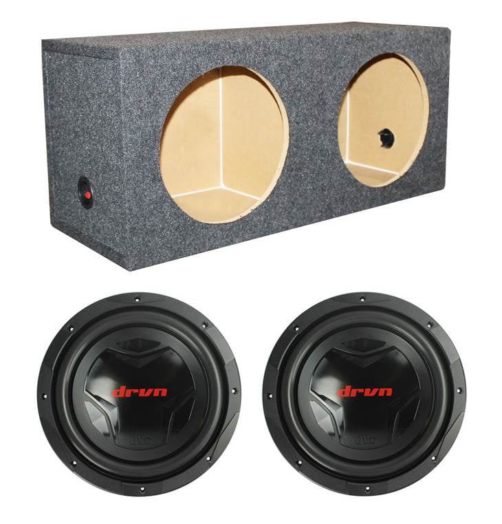 2) JVC CSG1210 12" 2400W Car Subwoofers Subs + Dual Sealed Sub Box