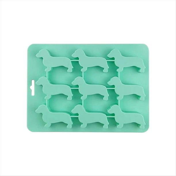 Molde de Silicona para Galletas de Chocolate con Forma de de Perro Salchicha, Bandeja de Hielo para el Hogar, Herramientas de Cocina, Molde de Silicona, Verde