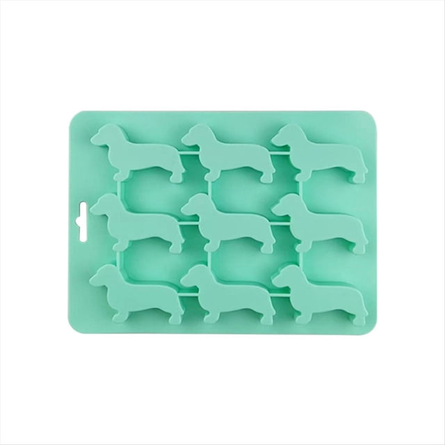 Molde de Silicona para Galletas de Chocolate con Forma de de Perro Salchicha, Bandeja de Hielo para el Hogar, Herramientas de Cocina, Molde de Silicona, Verde