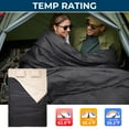thumbnail image 5 of FUNDANGO 2 Person Sleeping Bag with Pillows for Adults Black Double Camping Sleeping Bags 220*150cm, Queen Size Two Person Sleeping Bags with Compression Sack 39.2°F-62.6°F, 6.1lbs, Black, 5 of 12