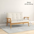 thumbnail image 3 of HOMCOM 45" Loveseat Modern 2 Seater Couch with Rubber Wood Legs Beige, 3 of 10