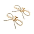 thumbnail image 1 of Accesorios de calzado Unique Bargains 2 Pcs, lazo de perlas de moda con clip desmontable, decoraciones para zapatos en tono dorado, 1 of 6